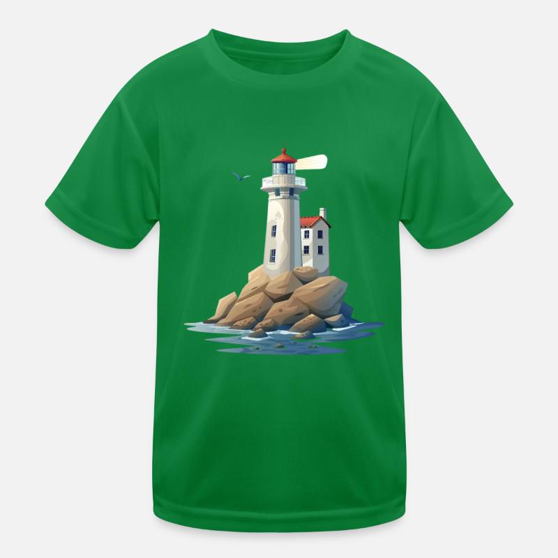 Phare sur la côte rocheuse T-shirt sport Enfant