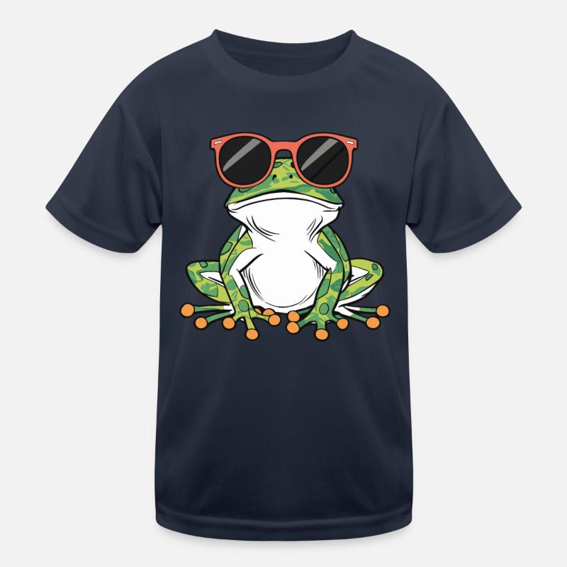 Cool frog with sunglasses Kids Functional T-Shirt