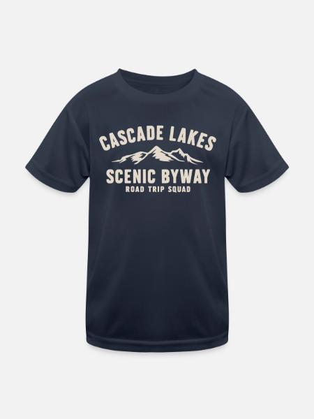Cascade Lakes Scenic Byway Road Trip Squad - Kids Functional T-Shirt - navy - Front