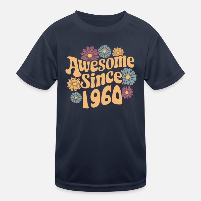 Awesome Since 1960 Retro Blumen Geburtstag Kinder Funktions-T-Shirt