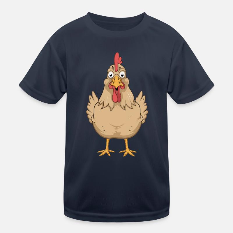 Funny Chicken Comic Drawing Fun Kids Functional T-Shirt