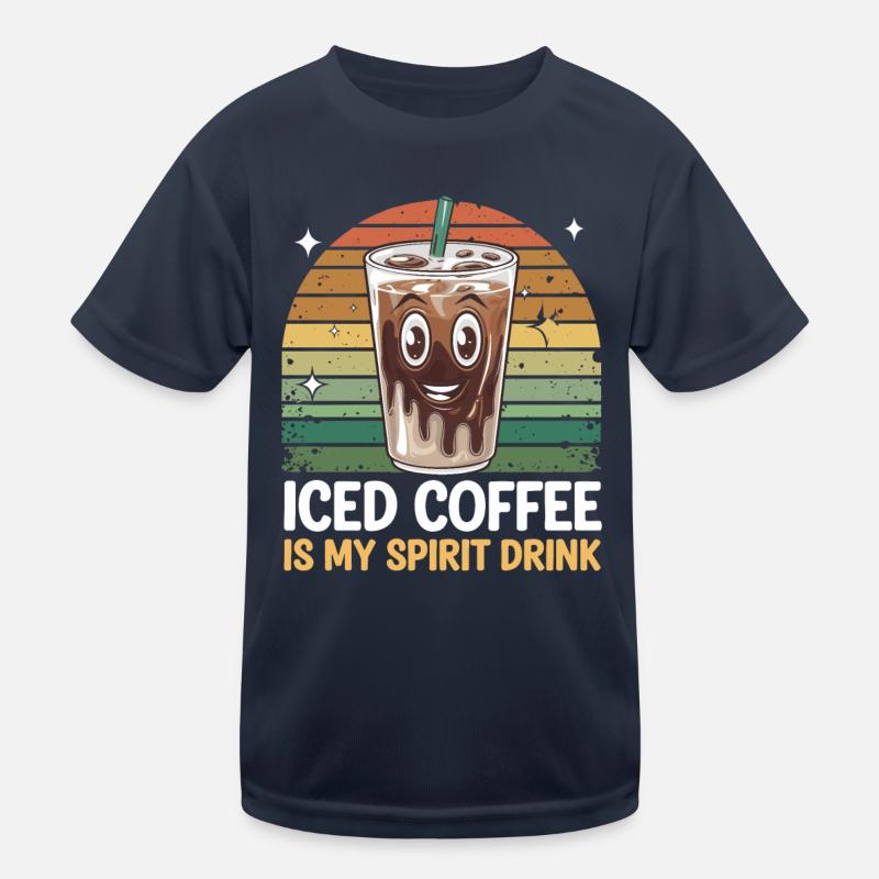 Le café glacé est ma boisson spiritueuse T-shirt sport Enfant