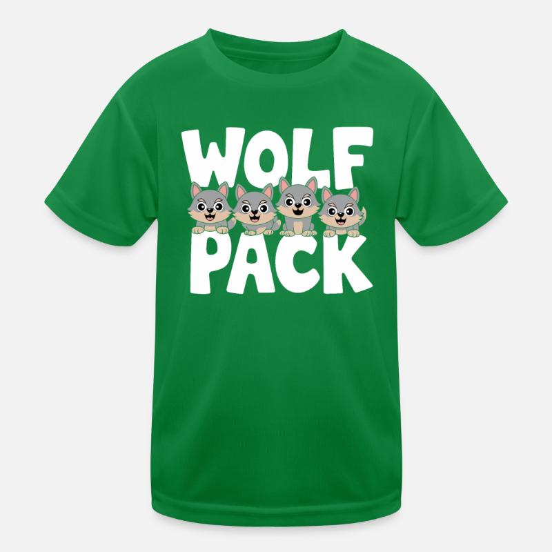 Wolf Gruppen Design Wolf Pack Kinder Funktions-T-Shirt