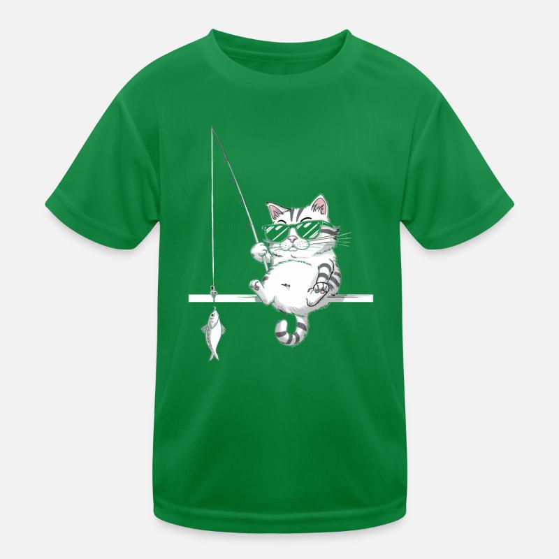 Chat avec des lunettes de soleil pêche T-shirt sport Enfant