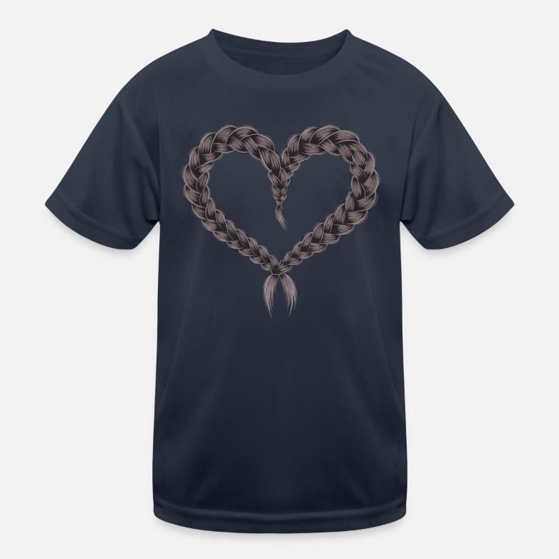 Cable Knit Heart Cable Knit Frame Kids Functional T-Shirt