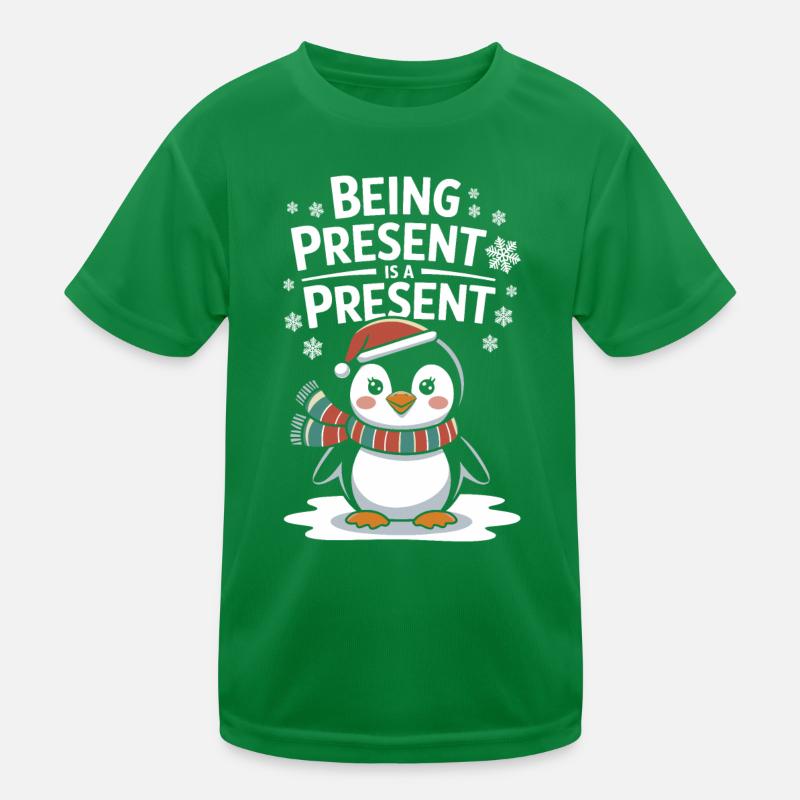 Being present is a gift Kids Functional T-Shirt