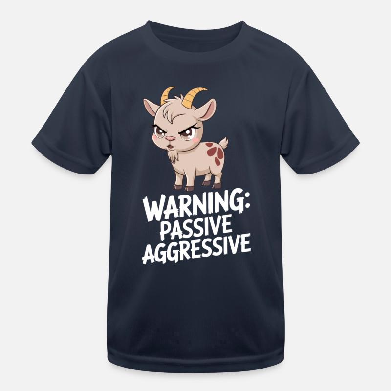 Warning: Passive Aggressive Goat Humor Kids Functional T-Shirt