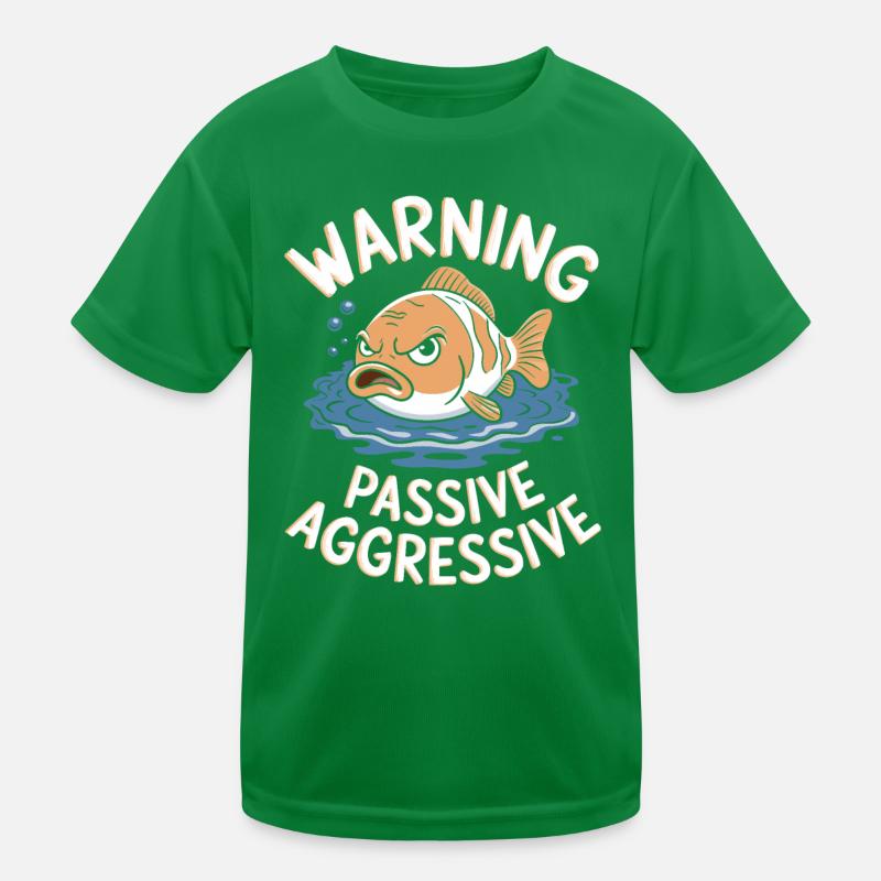 Warning Passive-Aggressive Fish Kids Functional T-Shirt