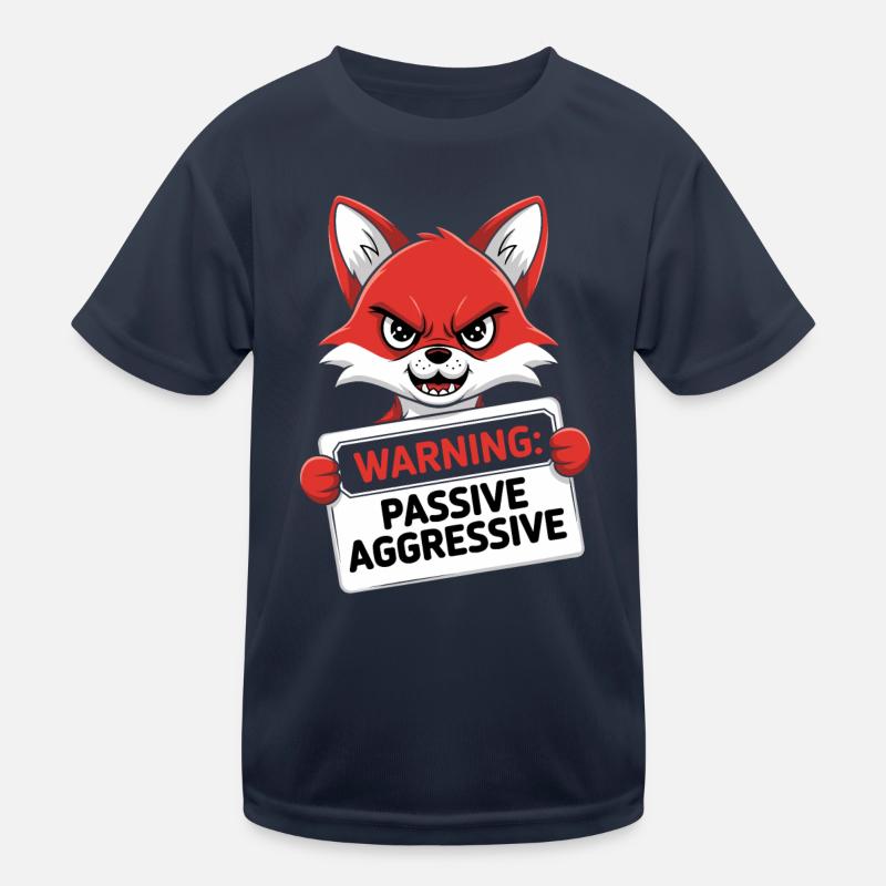 Warning: Passive Aggressive Fox Cartoon Kids Functional T-Shirt
