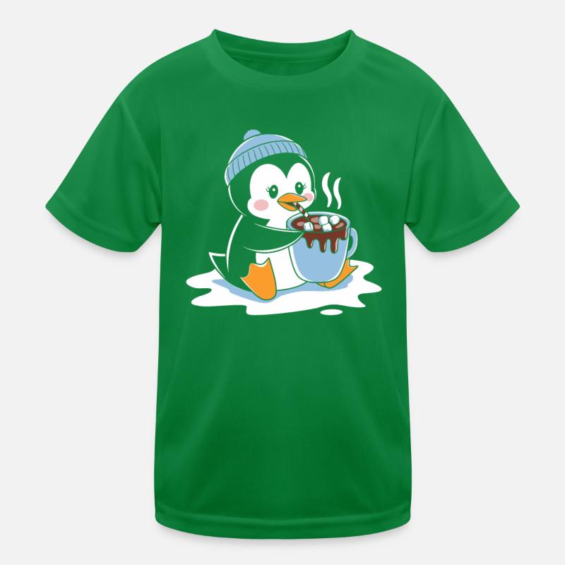 Pingouin câlin au chocolat chaud T-shirt sport Enfant