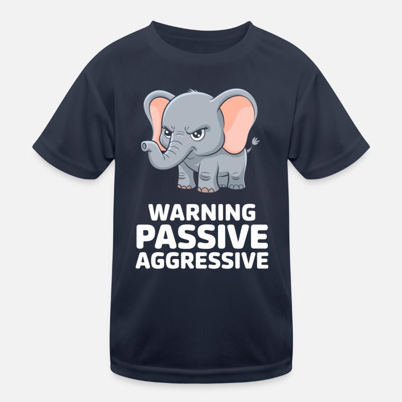 Warning Passive Aggressive Lustiger Elefant Kinder Funktions-T-Shirt