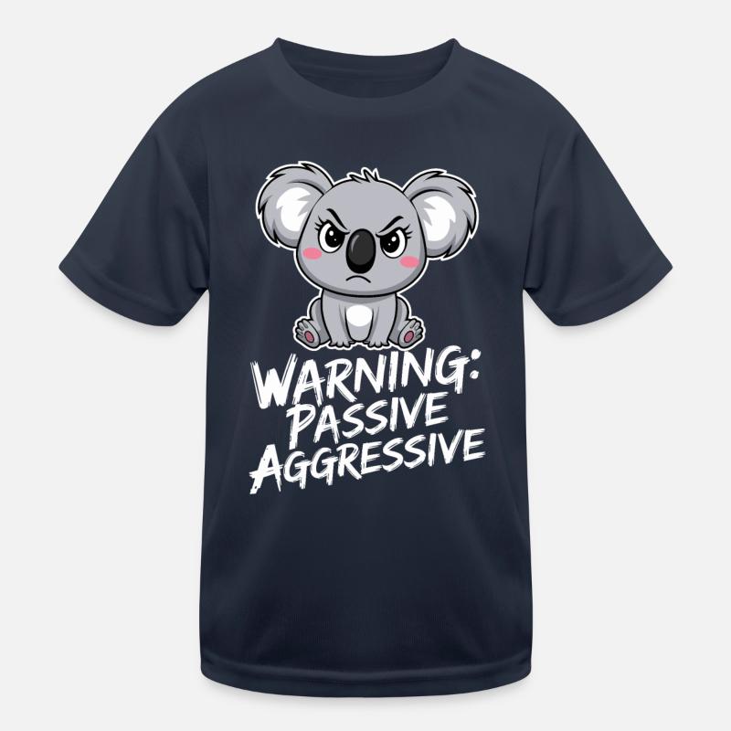 Warning: Passive-Aggressive Koala Drawing Kids Functional T-Shirt