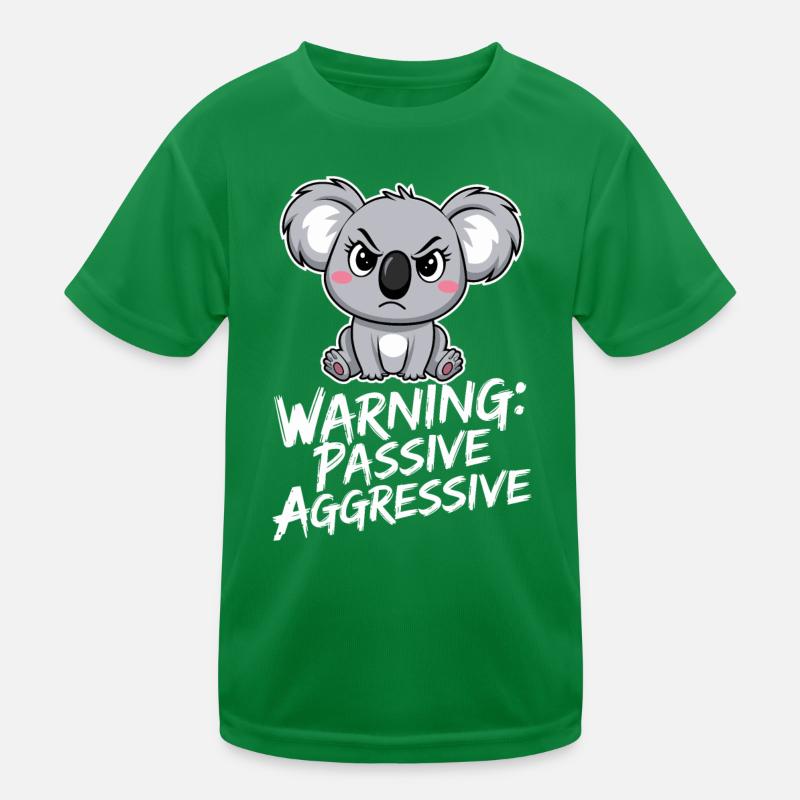 Warnung: Passiv-Aggressiv Koala Zeichnung Kinder Funktions-T-Shirt
