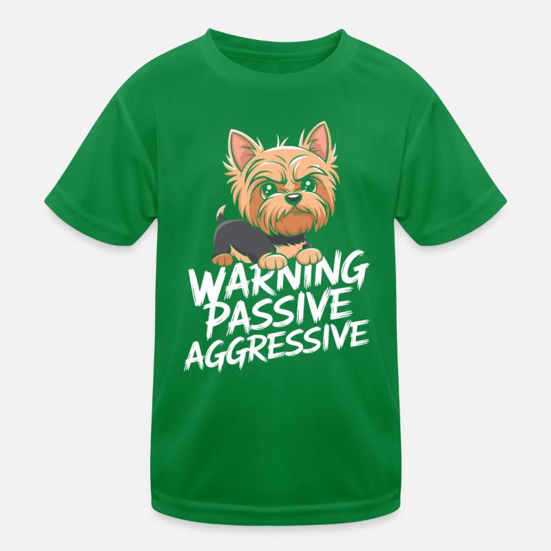 Warnung Passiv Aggressiv Lustiger Yorkshire Kinder Funktions-T-Shirt