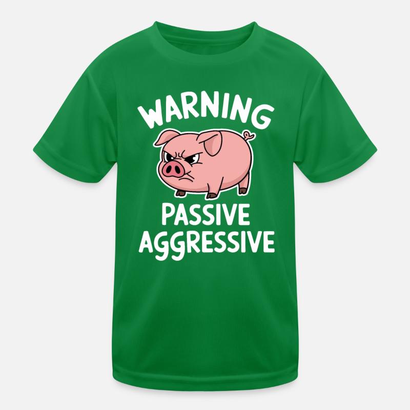 Warnung Passiv Aggressiv Schwein Kinder Funktions-T-Shirt