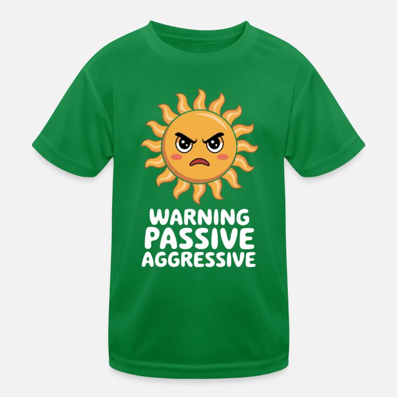 Caution Passive Aggressive Sun Kids Functional T-Shirt