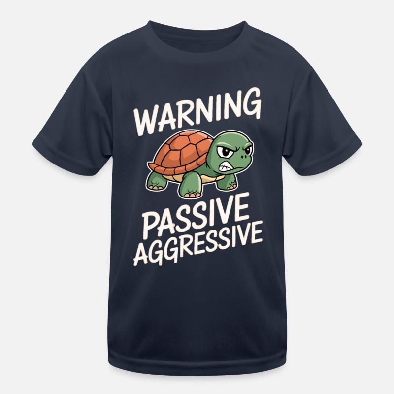 Warning Passive Aggressive Turtle Kids Functional T-Shirt