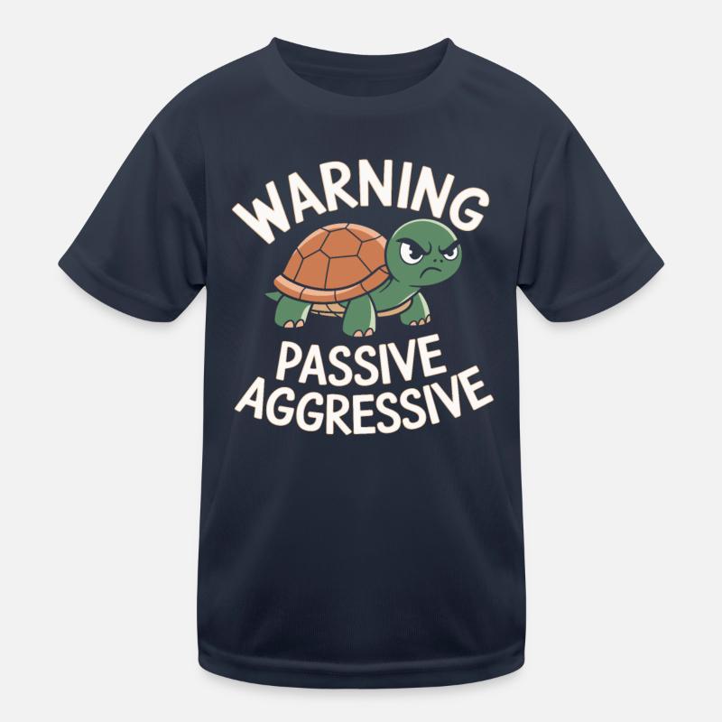 Warning Passive Aggressive Turtle Humor Kids Functional T-Shirt