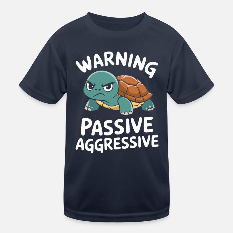 Warning: Passive, Aggressive, Turtle Kids Functional T-Shirt
