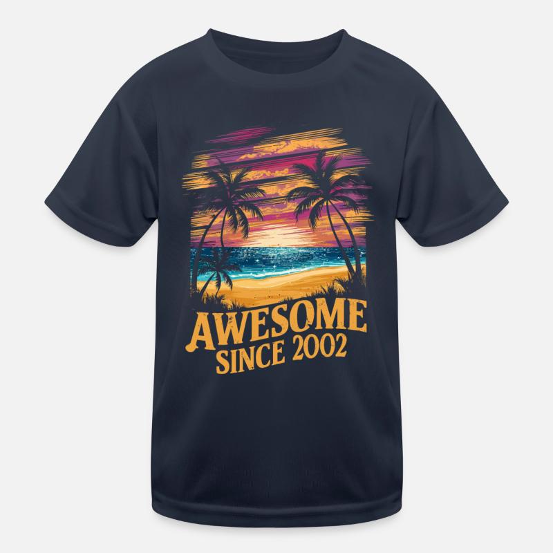 Awesome Since 2002 Beach Sunset Kids Functional T-Shirt