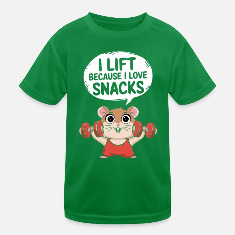 Ich Hebe Gewichte Weil Ich Snacks Liebe Kinder Funktions-T-Shirt