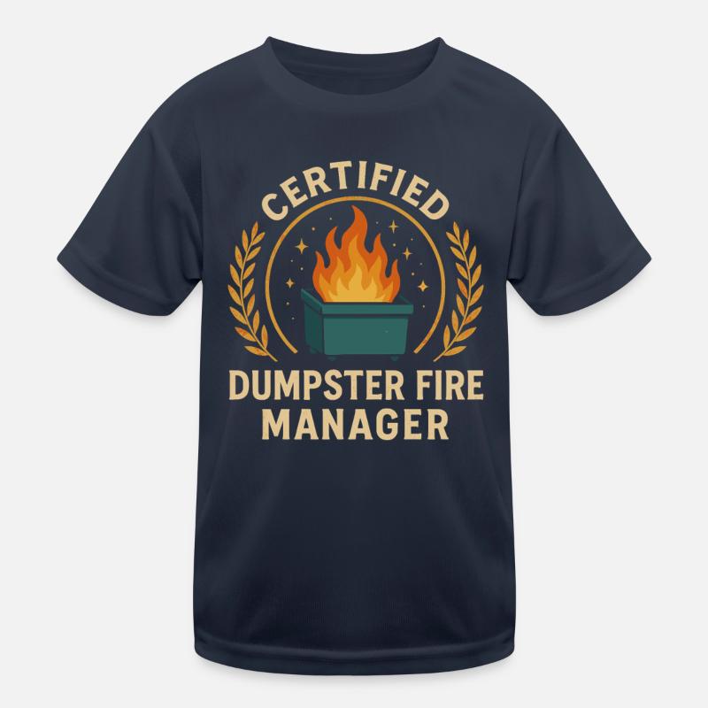 Dumpster Fire Manager Kids Functional T-Shirt