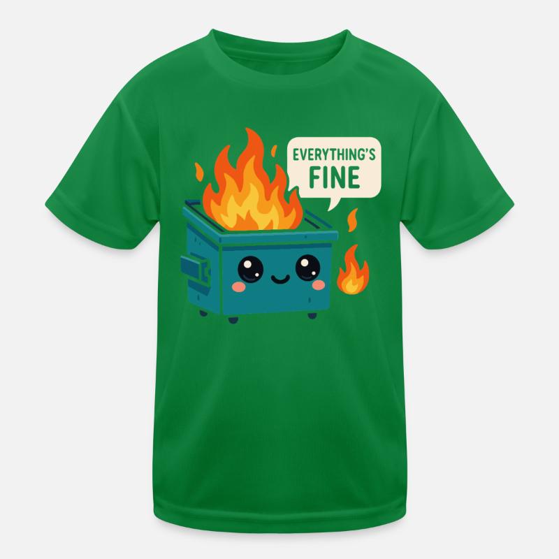 Dumpster Fire Meme Kinder Funktions-T-Shirt