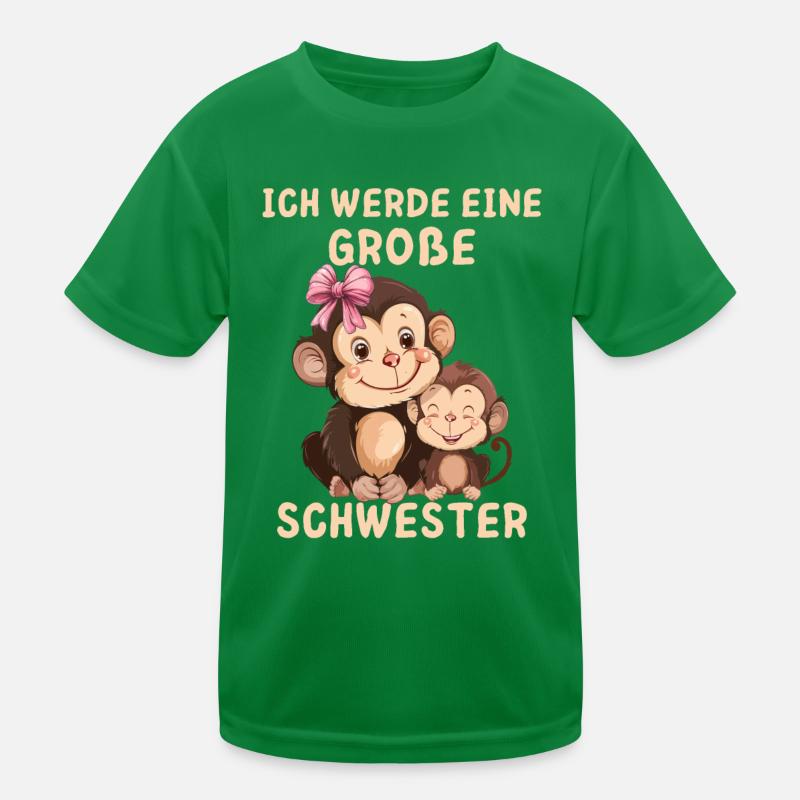Ich werde eine große Schwester Affe Kinder Funktions-T-Shirt