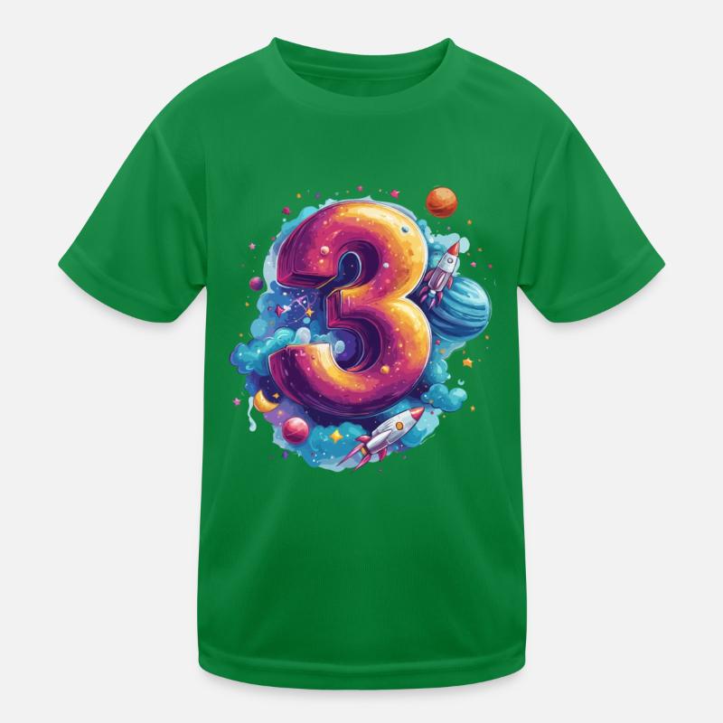 3. Geburtstag Weltraum Kinder Funktions-T-Shirt