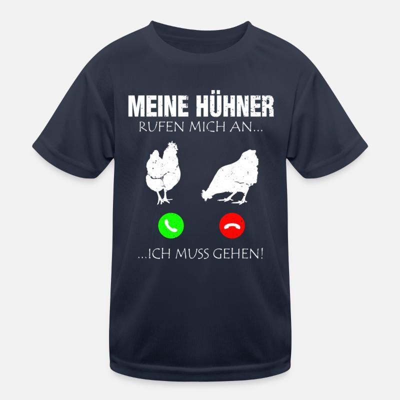 Hühner Huhn Bauernhof Hahn Bauer Ei Hühnerstall Kinder Funktions-T-Shirt