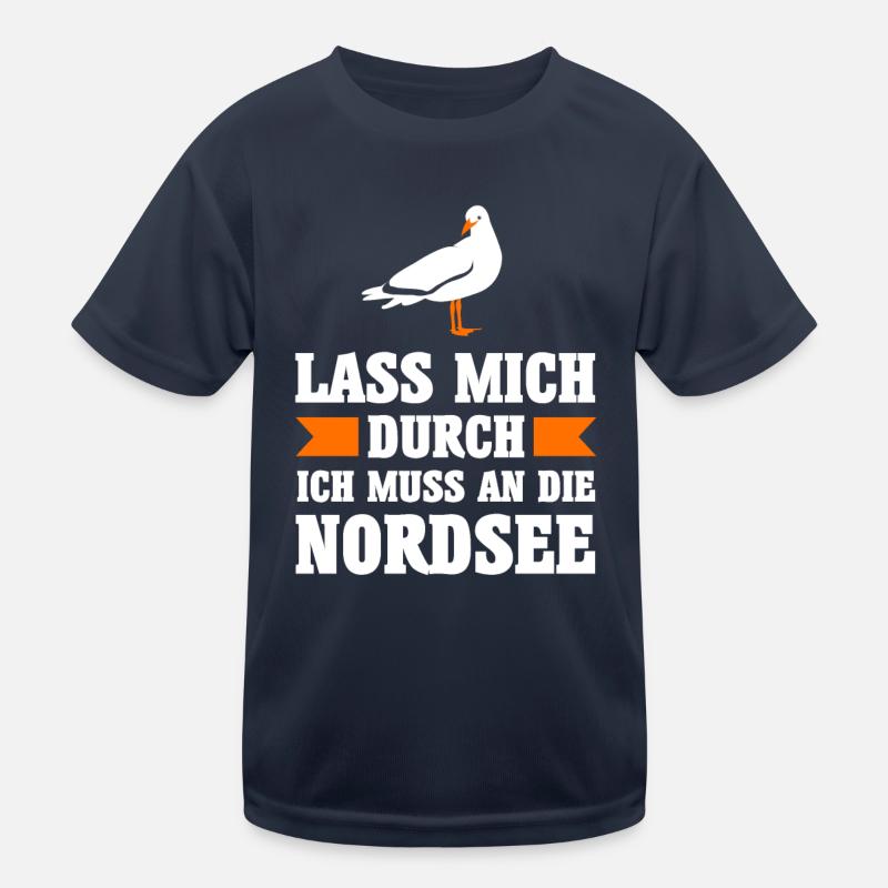 Nordsee Möwe Moin Sommer Meer Strand Küste Urlaub Kinder Funktions-T-Shirt