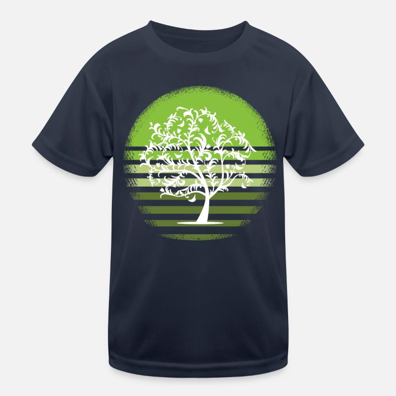 Nature White Tree Retro Deciduous Tree Sunset D Kids Functional T-Shirt