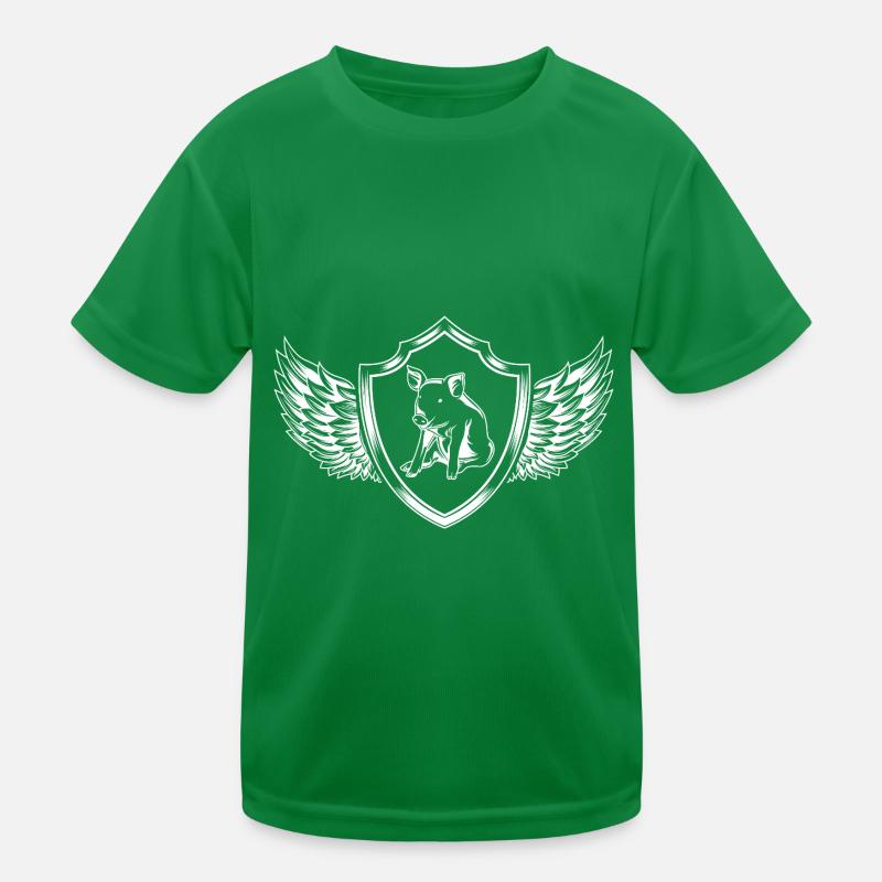 Schwein Wappen Kinder Funktions-T-Shirt