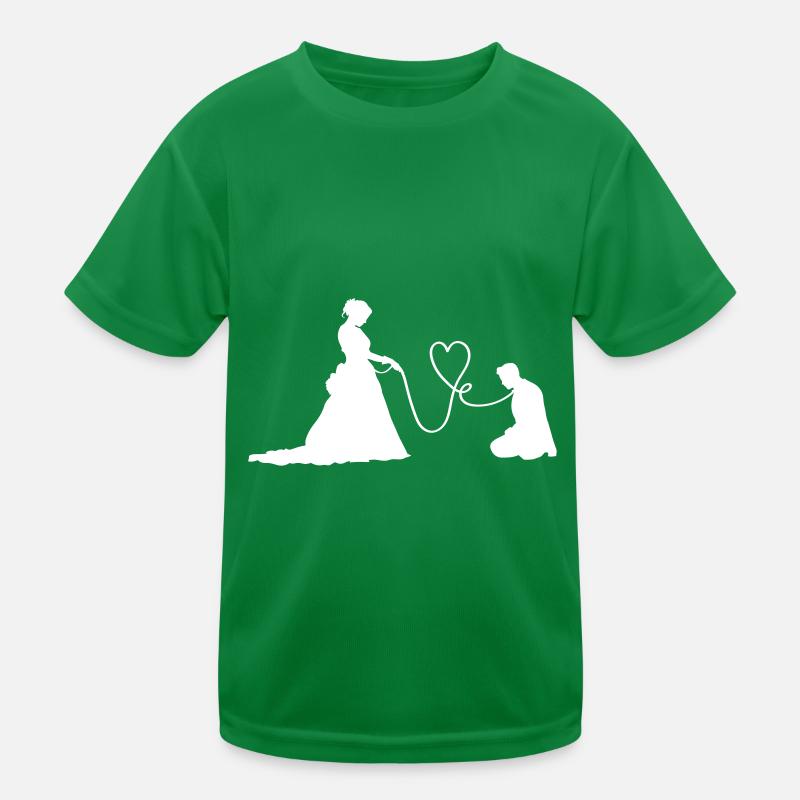 Wedding Couple Newlyweds Funny Kids Functional T-Shirt
