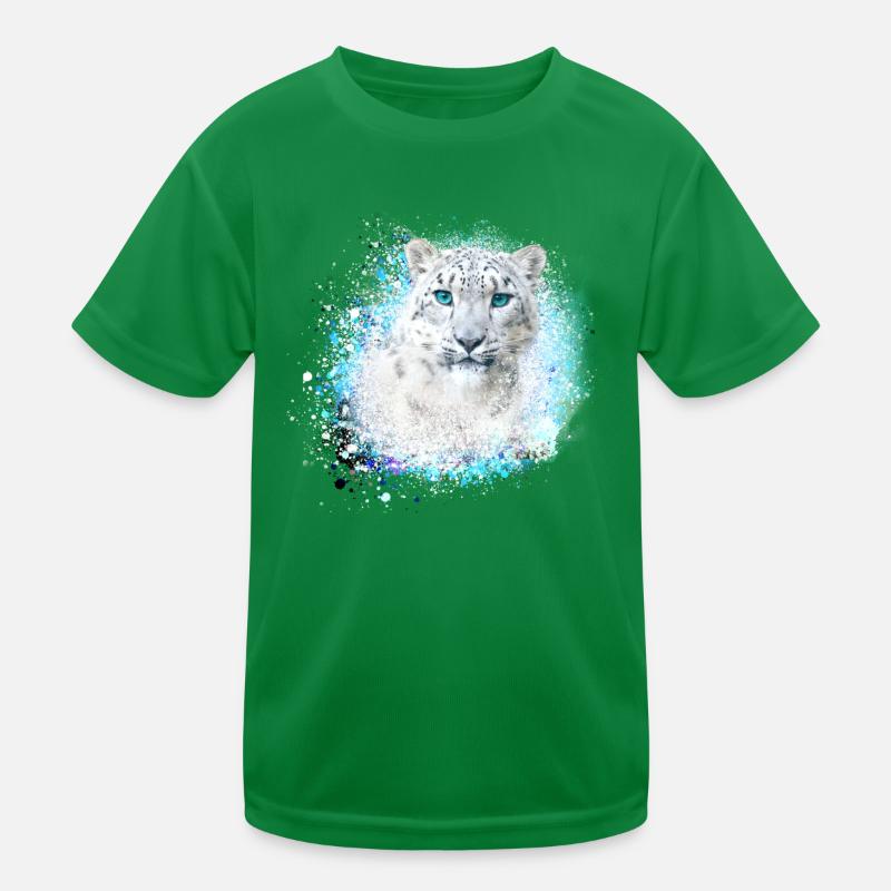 léopard des neiges, chat, léopard, graffiti, blanc, chat sauvage T-shirt sport Enfant