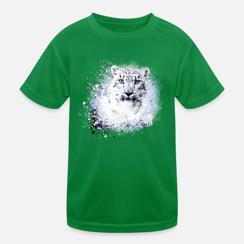 léopard de neige,chat,léopard,léopard,blanc,chat sauvage T-shirt sport Enfant