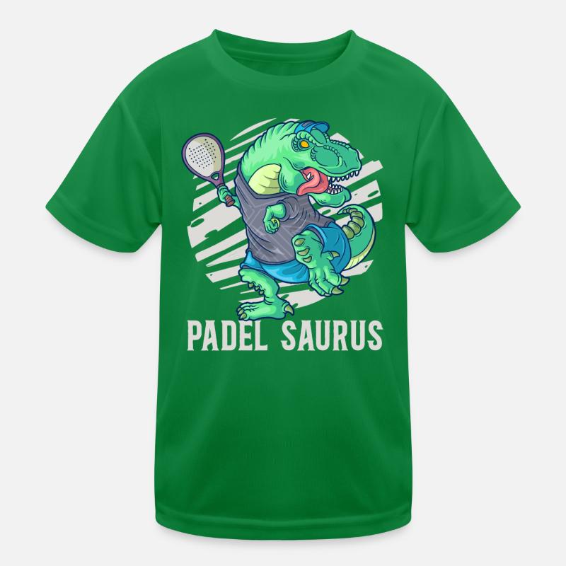Padel Saurus Dinosaurier T Rex Padelista Kinder Funktions-T-Shirt