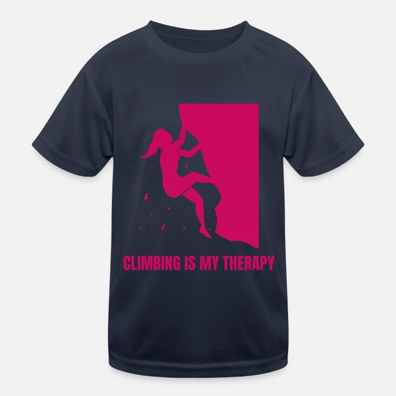 Climbing Is My Therapy Bouldern Kinder Funktions-T-Shirt