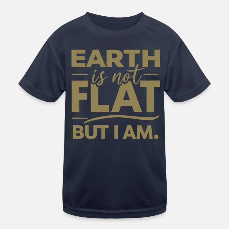 Satire Flat Earth Ironic Jokes Kids Functional T-Shirt