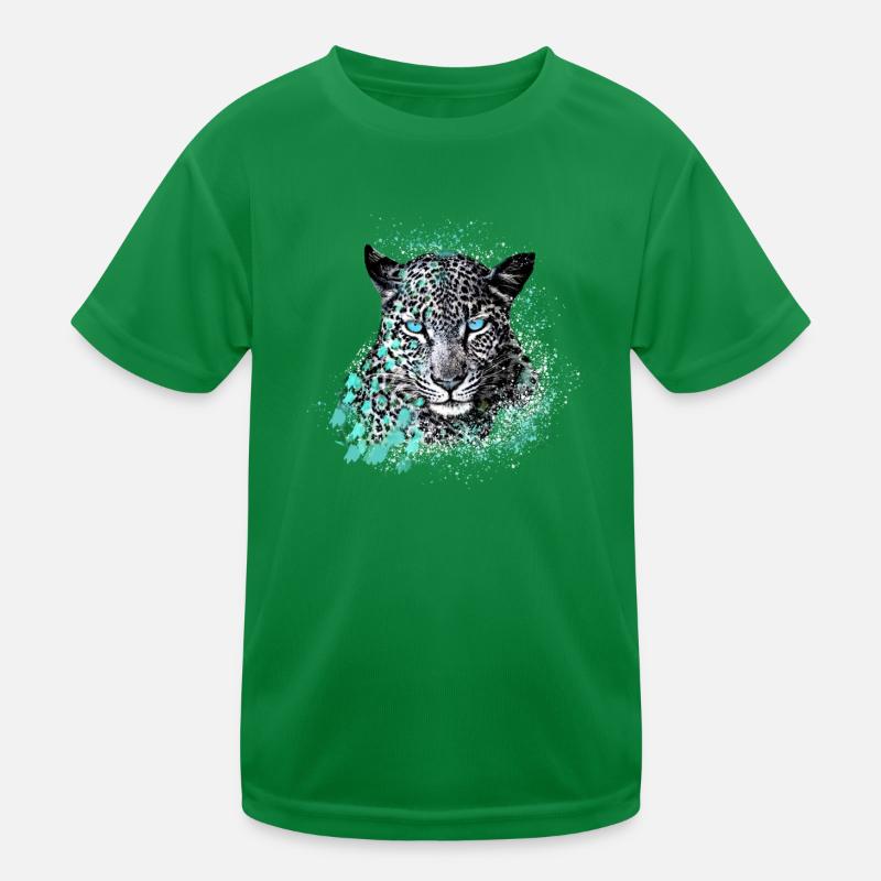 Léopard, Chat, Wildcat, Graffiti, Peinture, Menthe T-shirt sport Enfant