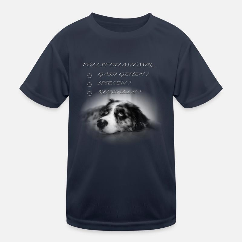 Willst du mit mir...? - Aussie Australien Shepherd Kinder Funktions-T-Shirt