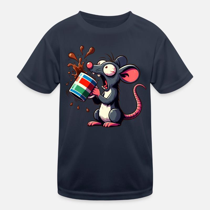 Mouse with coffee caffeine shock Kids Functional T-Shirt