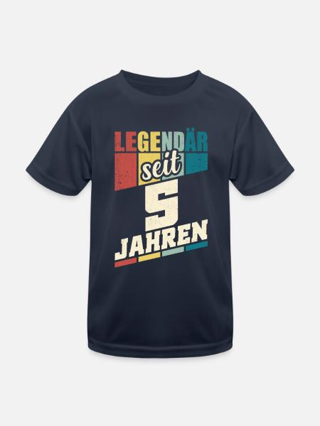5. Geburtstag Legendär Seit 5 Jahren Legende 5 - Kinder Funktions-T-Shirt - Navy
