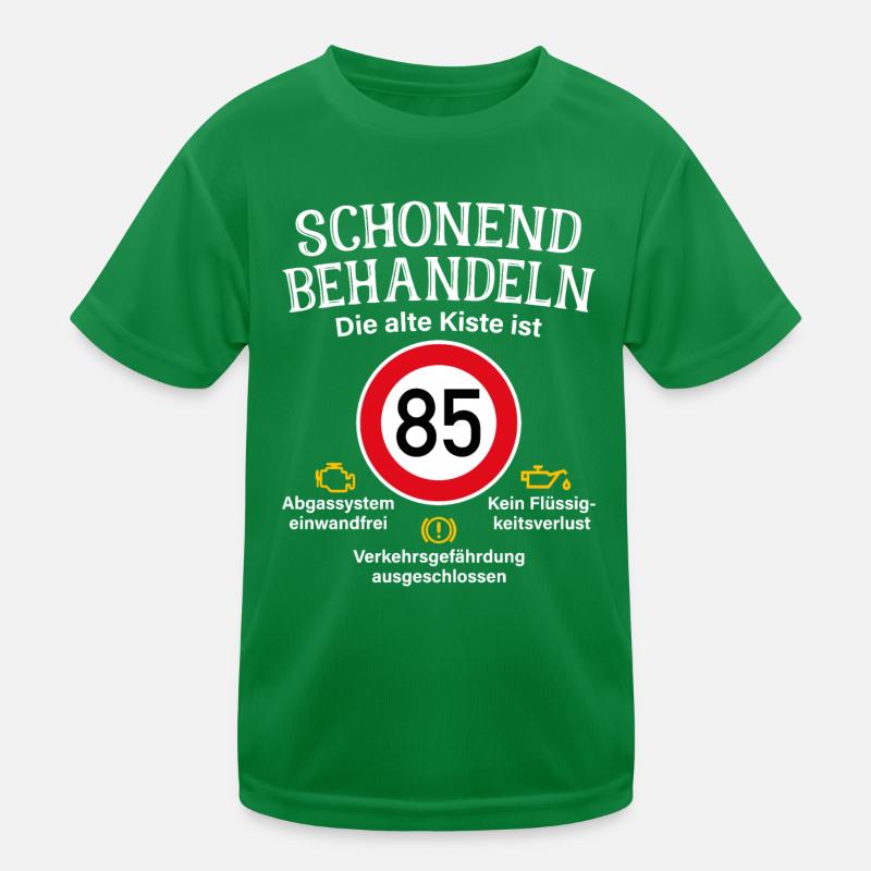 85. Geburtstag Schonend Behandeln 85 Alte Kiste 85 Kinder Funktions-T-Shirt