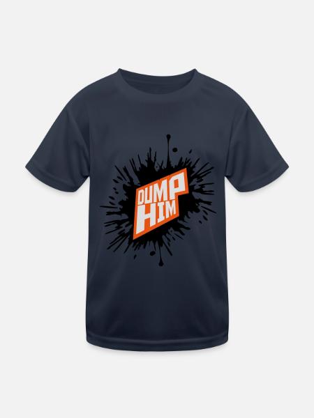 dump him quote logo - Kids Functional T-Shirt - navy - Front