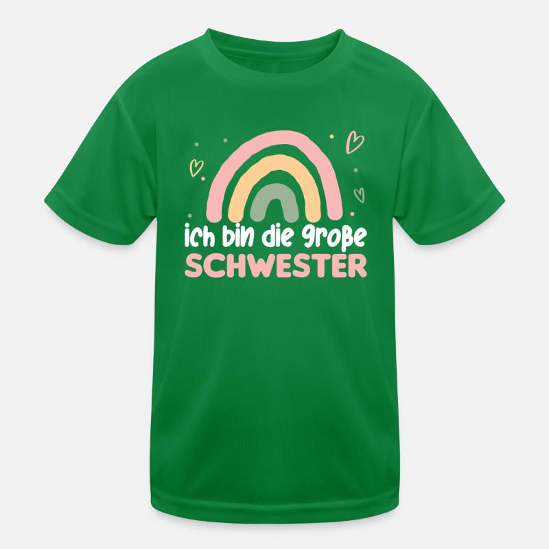 Große Schwester Regenbogen Süßes Geschwister 2024 Kinder Funktions-T-Shirt