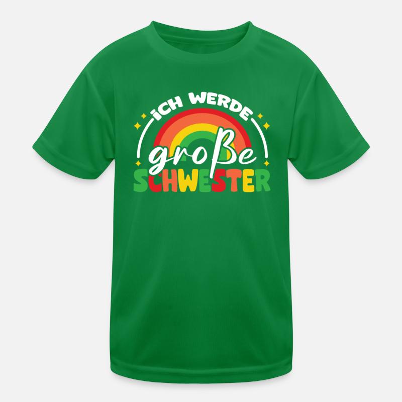 Große Schwester Regenbogen Süßes Geschwister 2024 Kinder Funktions-T-Shirt