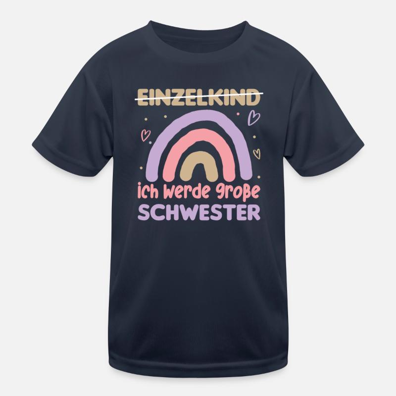 Große Schwester Regenbogen Süßes Geschwister 2024 Kinder Funktions-T-Shirt