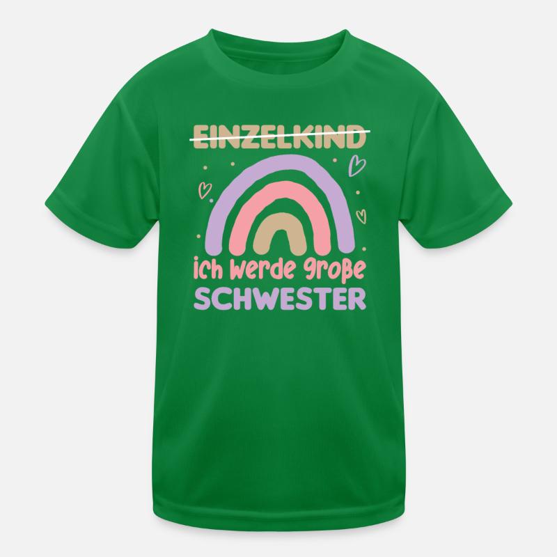 Große Schwester Regenbogen Süßes Geschwister 2024 Kinder Funktions-T-Shirt