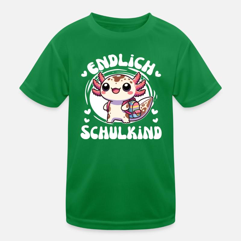 Endlich Schulkind süßes Axolotl zur Einschulung Kinder Funktions-T-Shirt